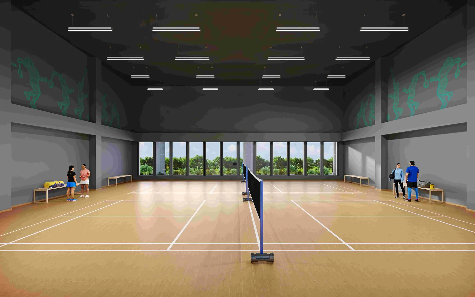 Mahindra Sadahalli badminton court indoor sports (representative)