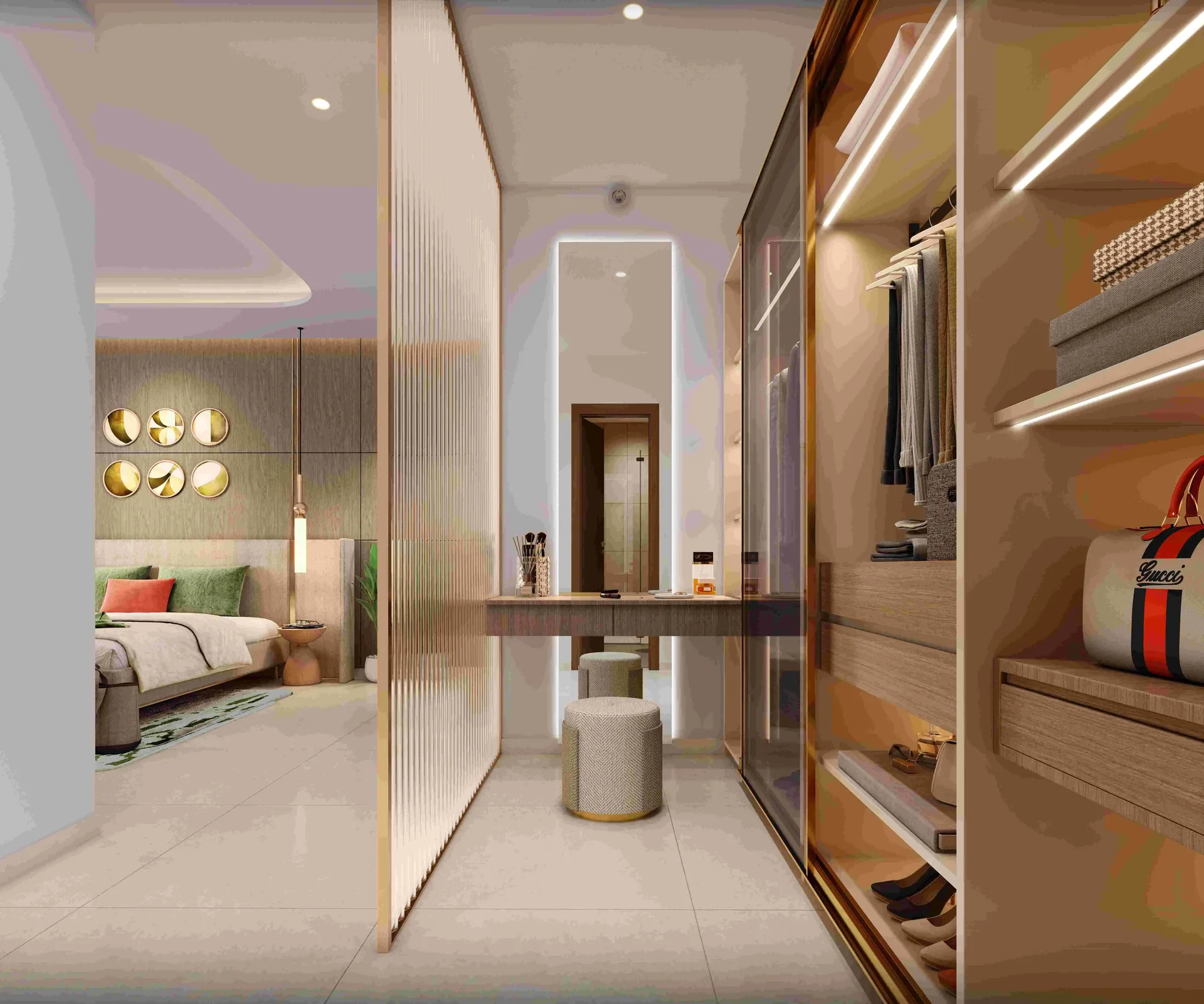 Mahindra Sadahalli bedroom with walk-in wardrobe (representative)