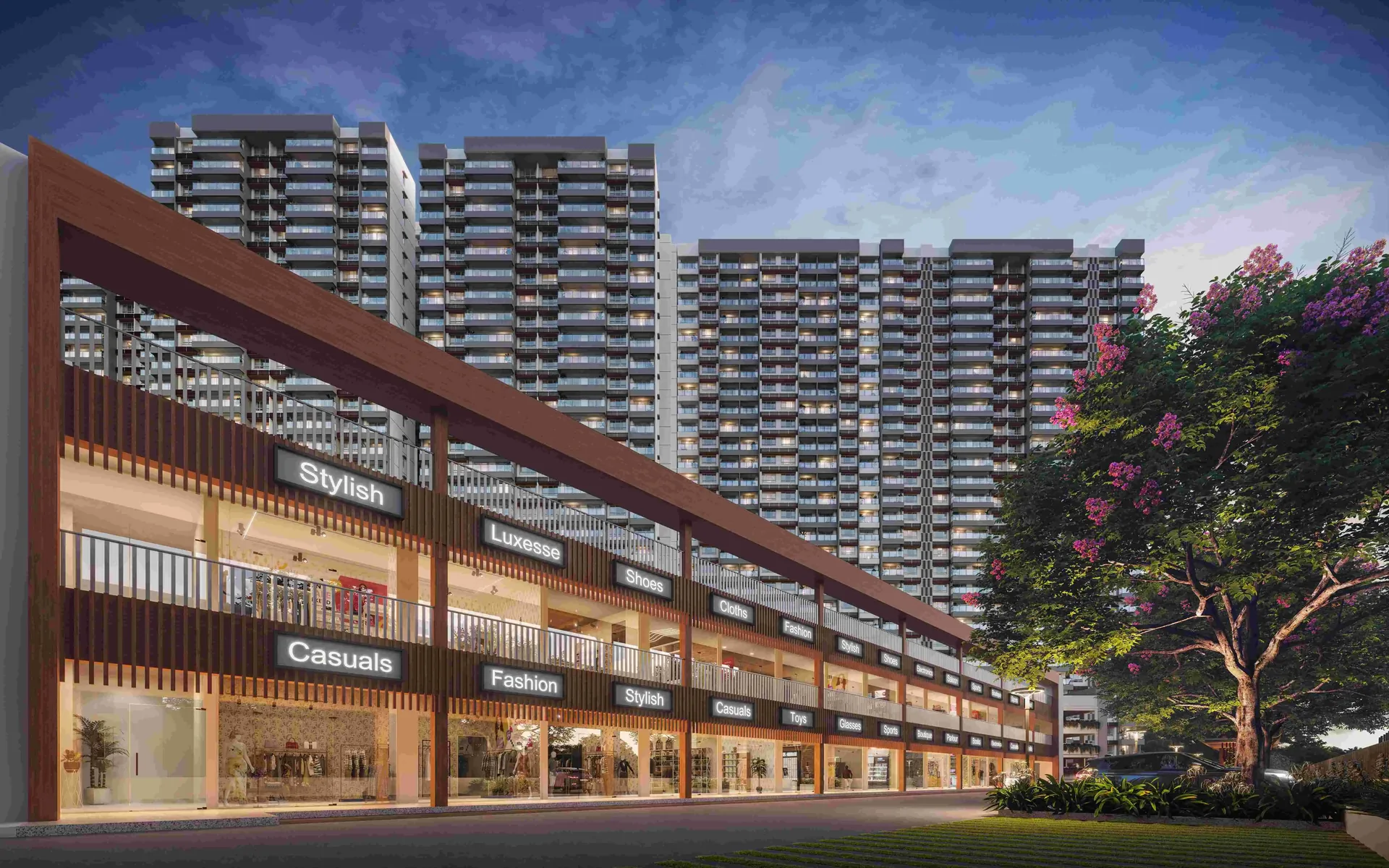 Mahindra Sadahalli retail street shopping arcade (representative)